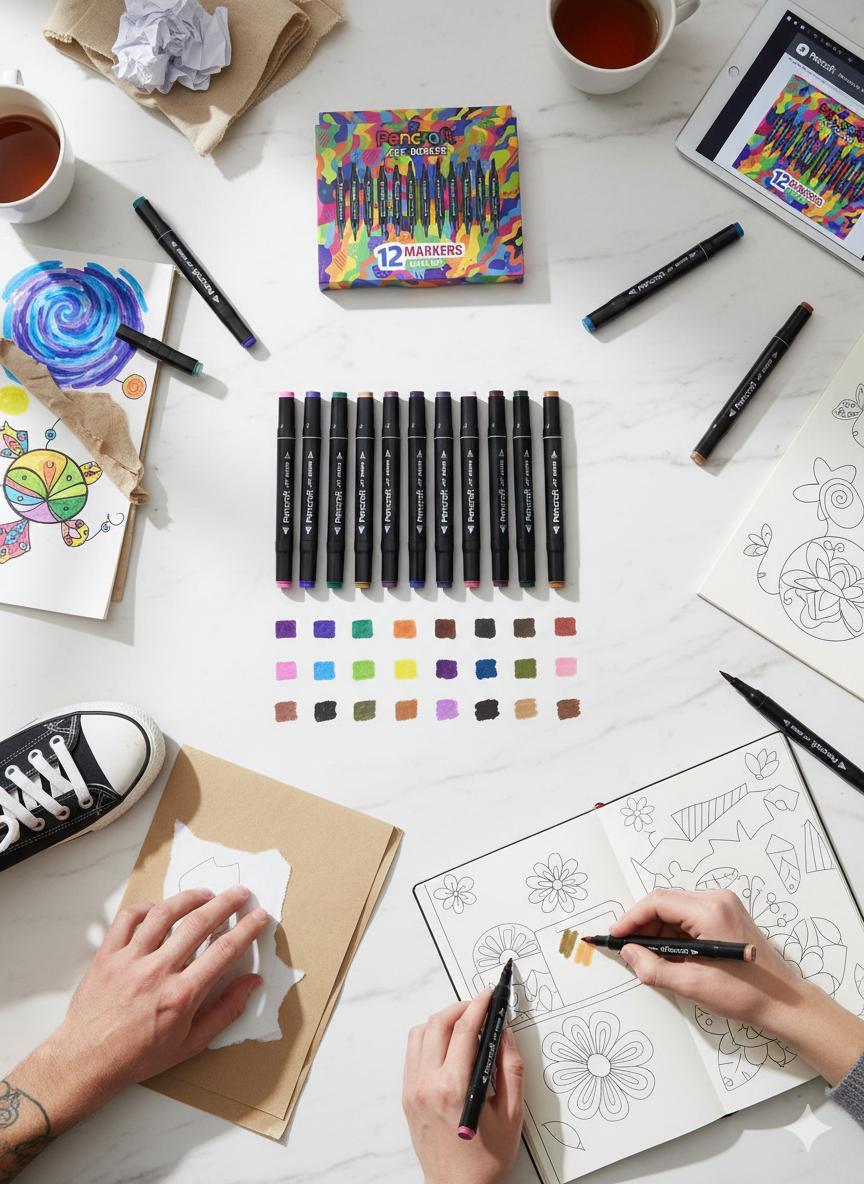 Pencraft Marker Boyama Kalemi 12'li Set