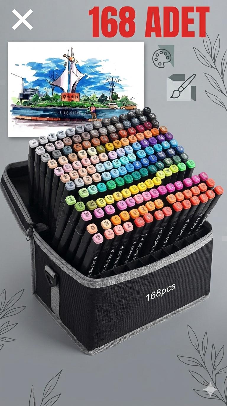 Pencraft Marker Boyama Kalemi 168'li Set